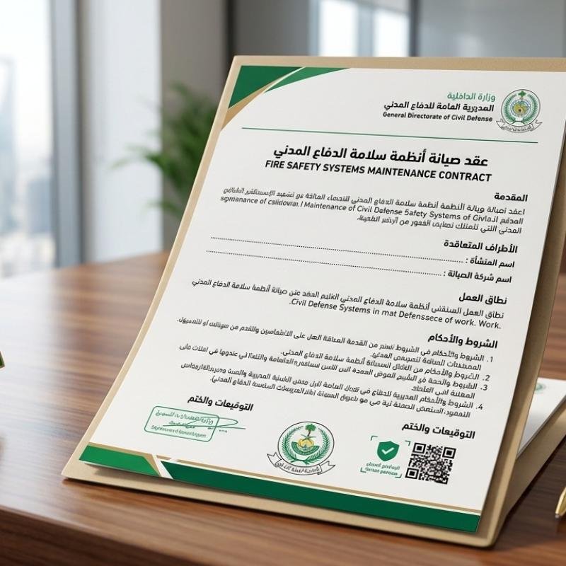 عقد صيانة سلامة الدفاع المدني